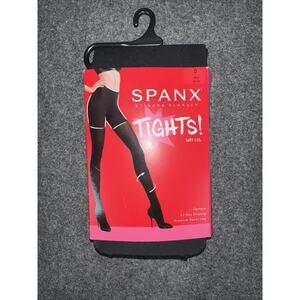 SPANX Tights VERY BLACK size D Opaque NEW! FH3915 LUXE Leg